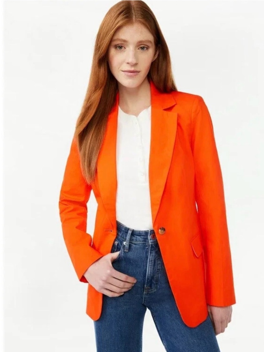Ann Taylor Red Women's Single-Button Blazer